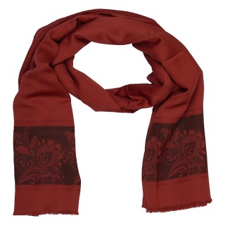 Silk Border Stole - Red